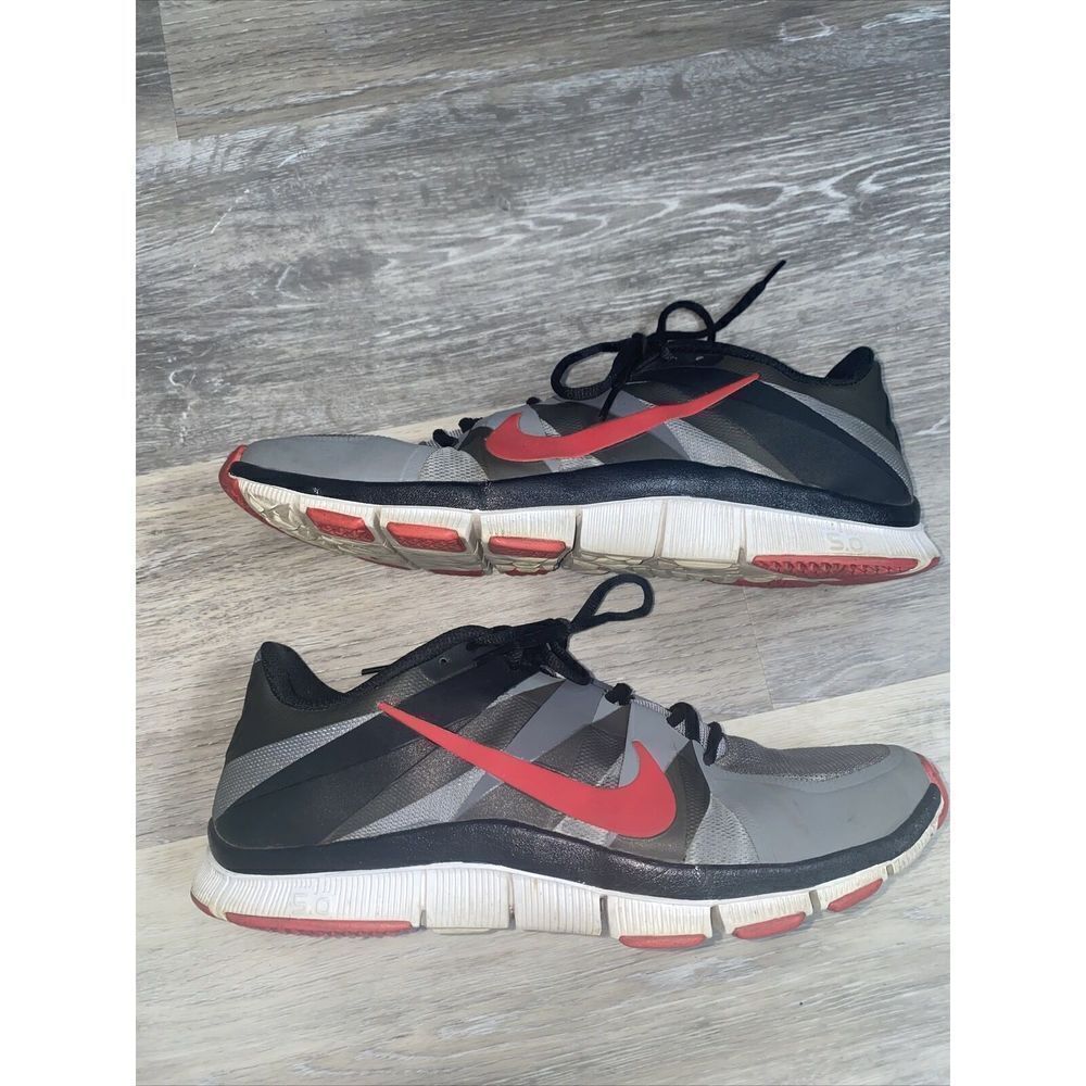 Nike Running Shoes  Free Trainer Black Red Gray Sneakers Men's Size 12.5